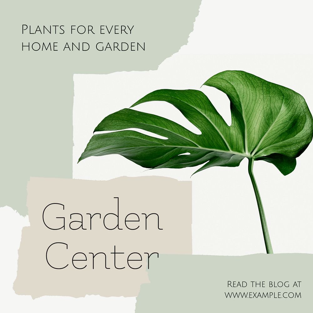 Garden center Instagram post template, editable design