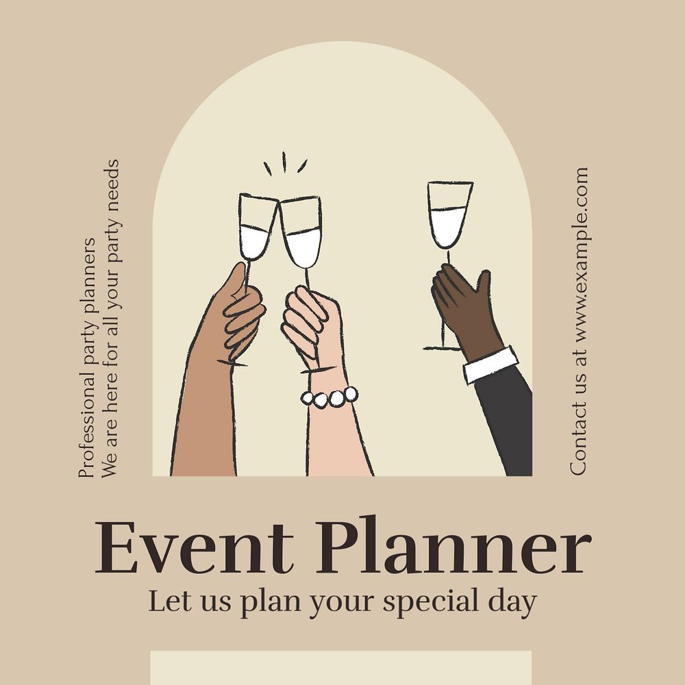 Event planner Instagram post template, editable design