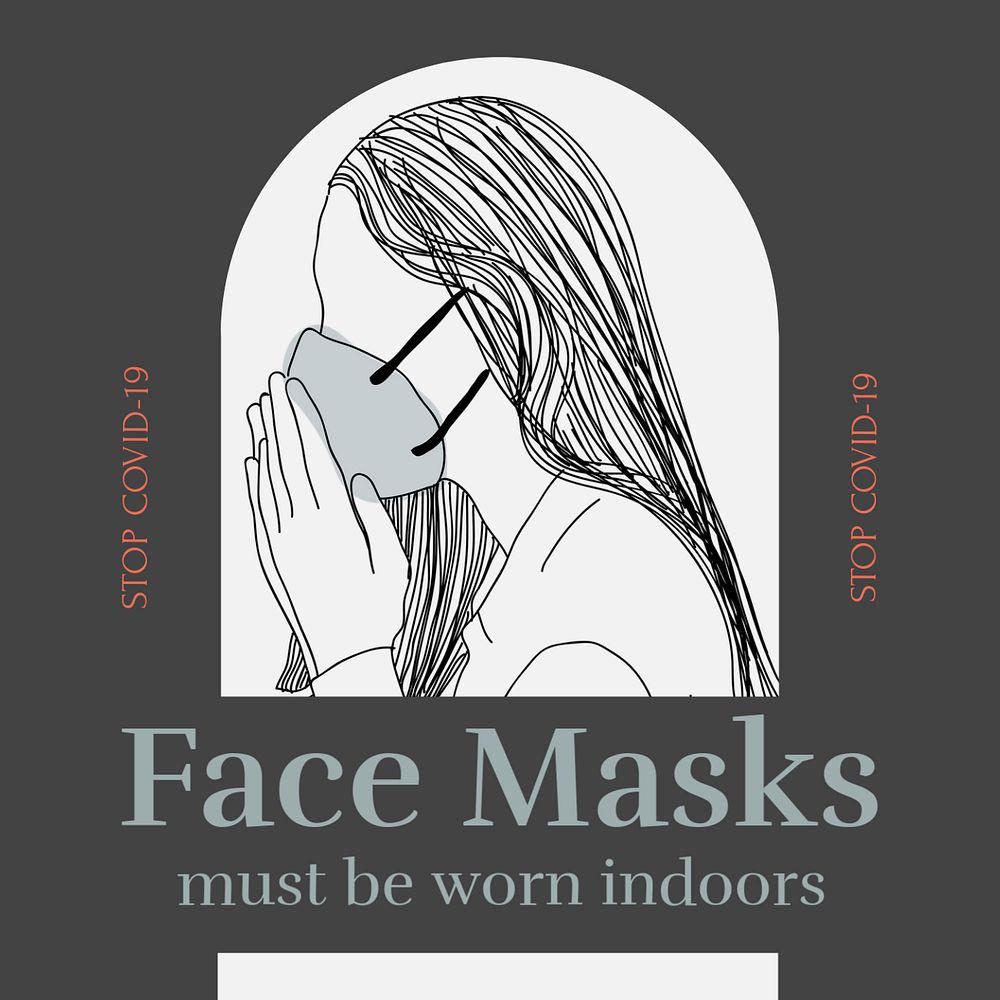 Face masks Instagram post template, editable design