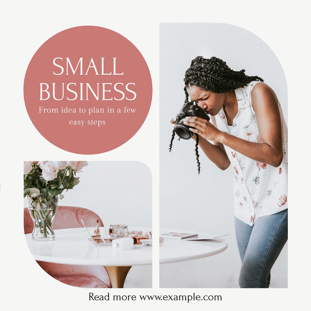 Small business Instagram post template, editable design