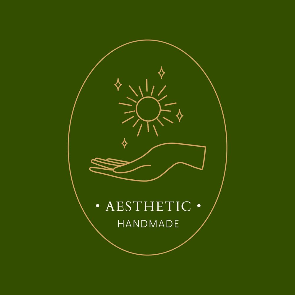 Handmade aesthetic logo template, editable design