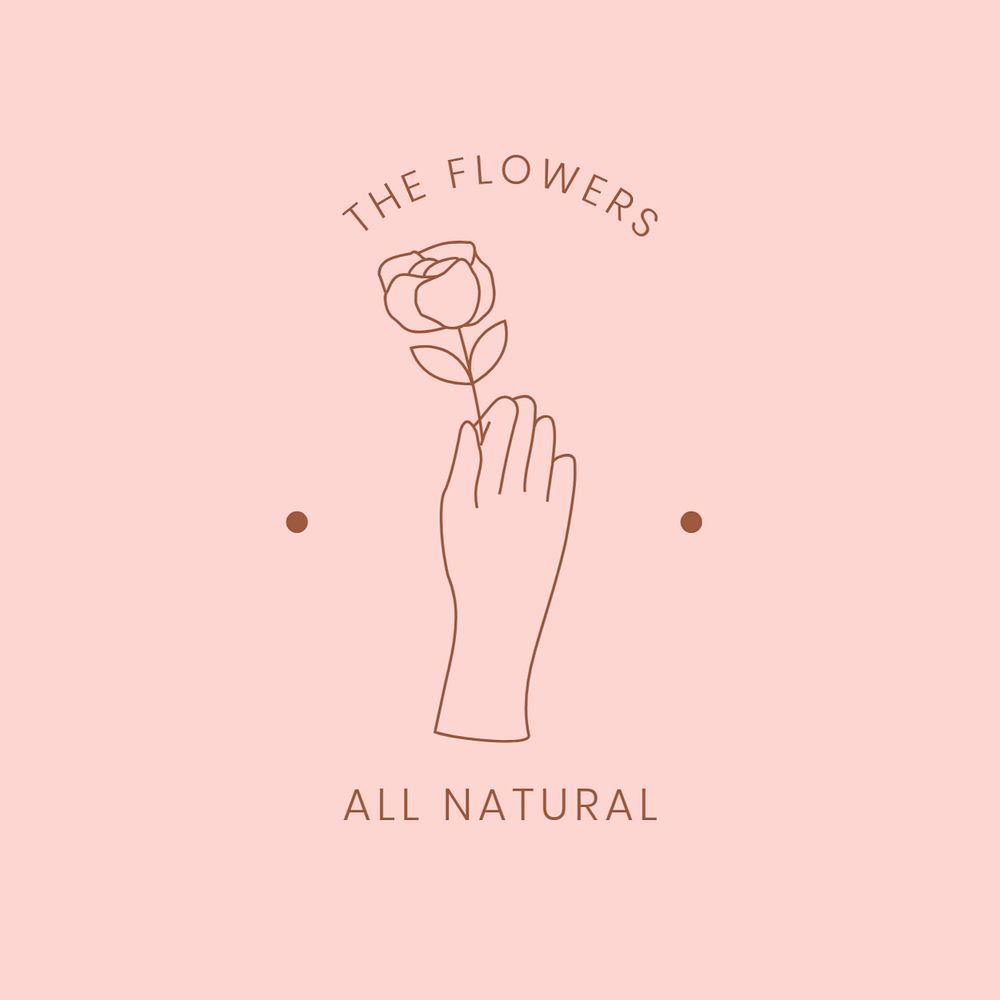 Aesthetic flower logo template, editable design