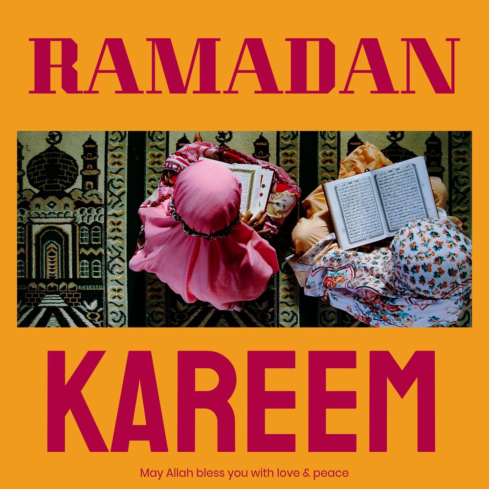 Ramadan Kareem Instagram post template, editable design