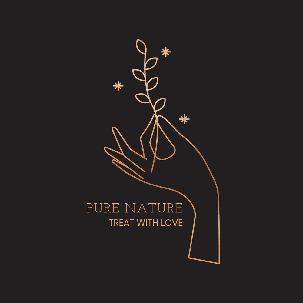 Aesthetic nature logo template, editable design