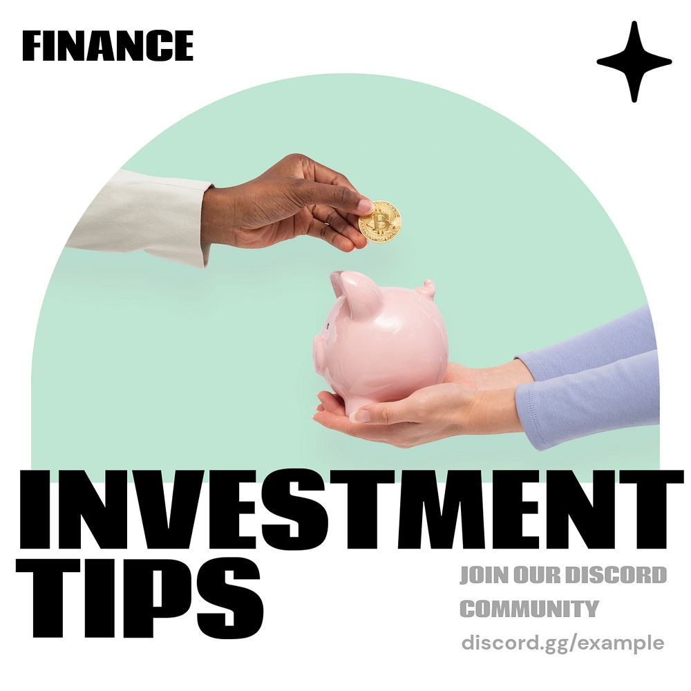 Investment tips Instagram post template, editable design