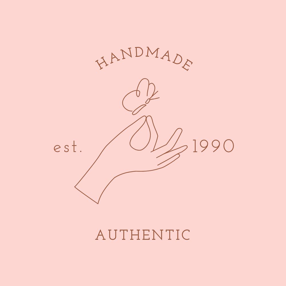 Authentic handmade logo template, editable design