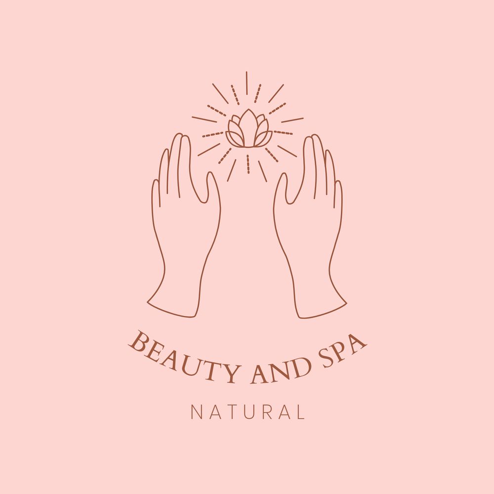 Beauty and spa logo template, pink editable design