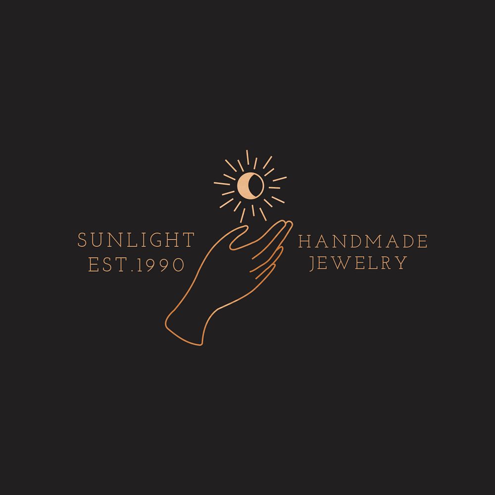 Aesthetic hand logo template, editable design