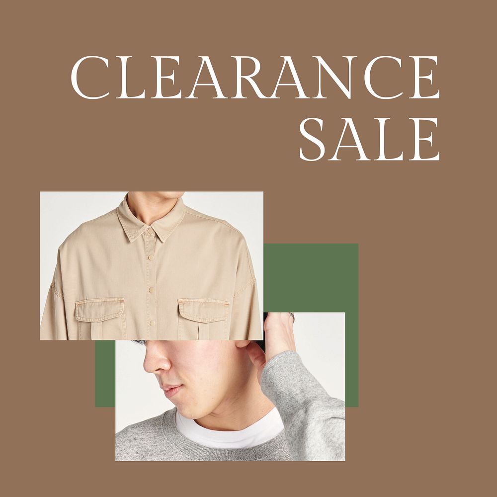 Menswear sale Instagram post template, editable design