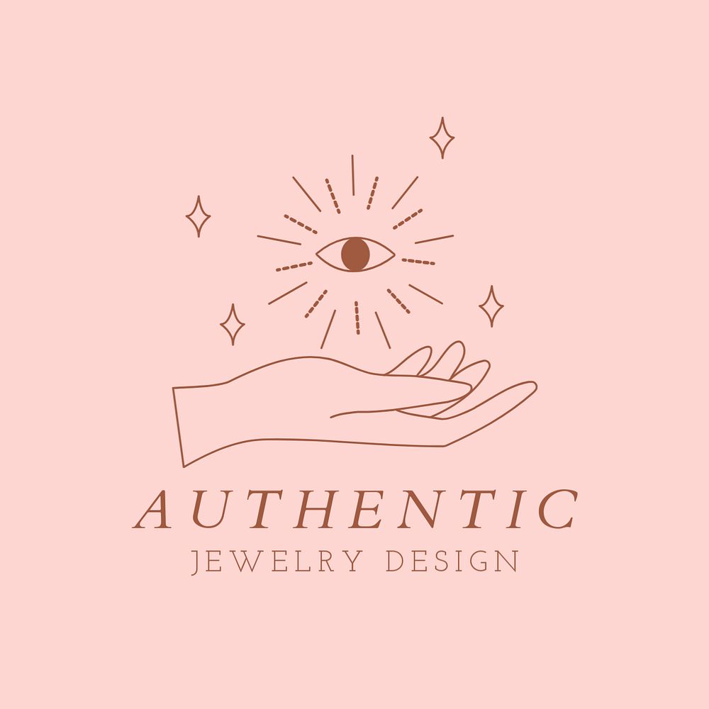 Celestial logo template, pink editable design