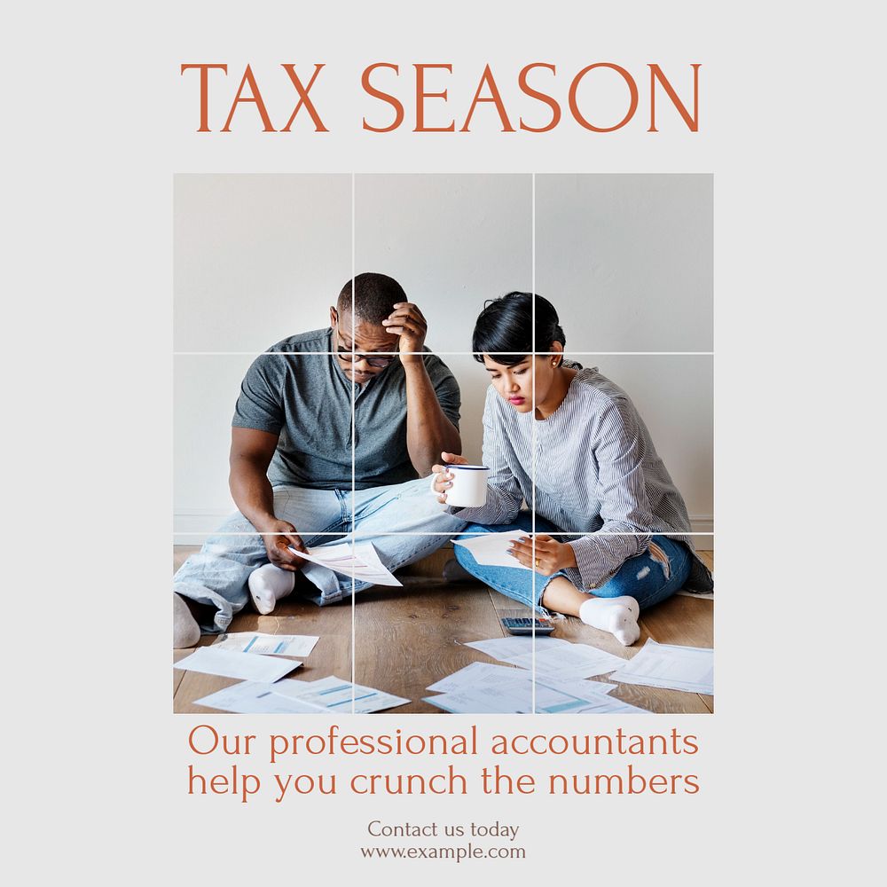 Tax season Instagram post template, editable design