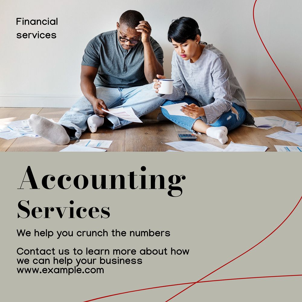 Accounting services Instagram post template, editable design