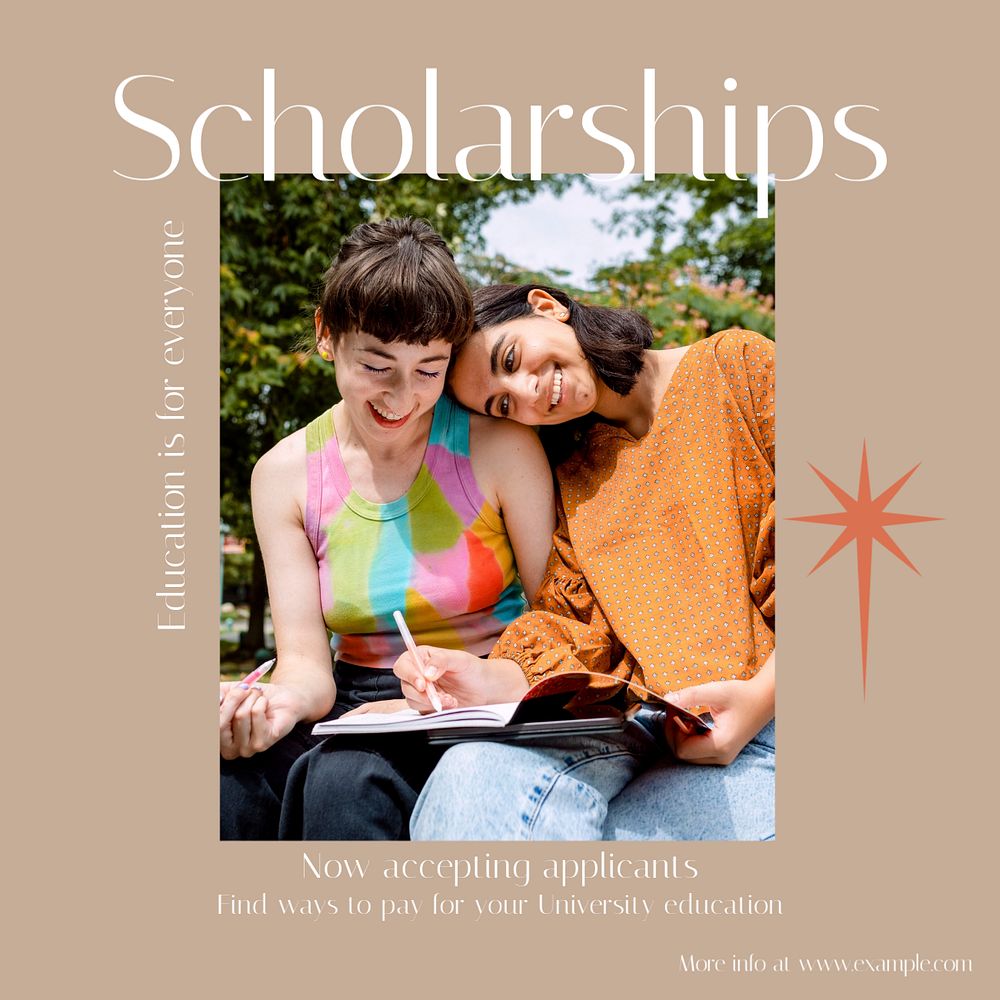 Scholarships Instagram post template, editable design