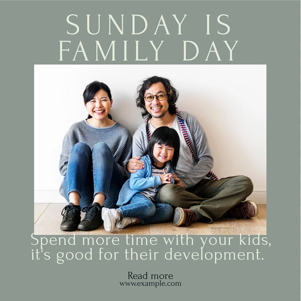 Family time Instagram post template, editable design