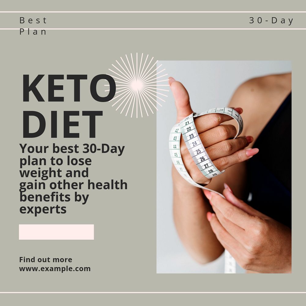 Keto diet Instagram post template, editable design