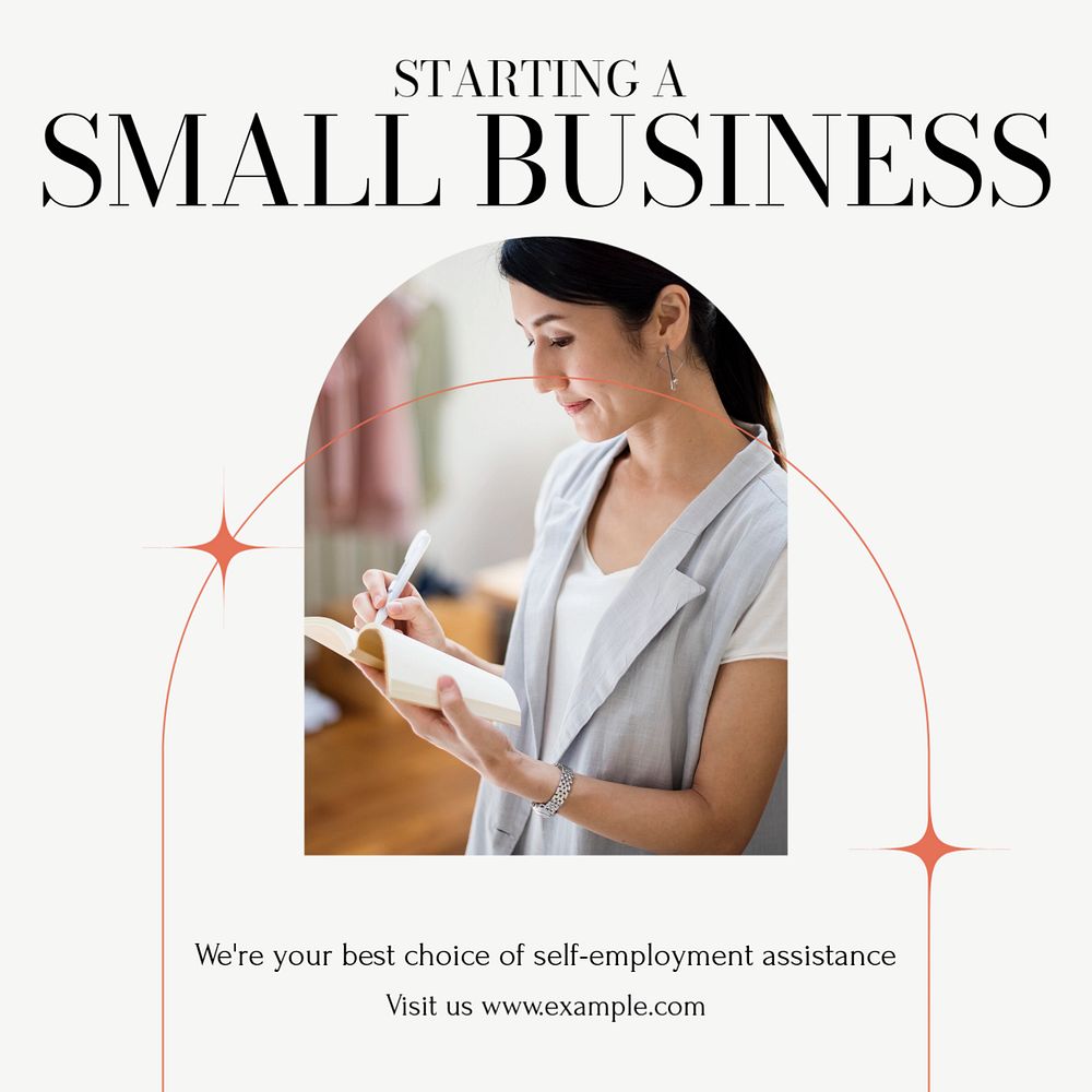 Small business Instagram post template, editable design