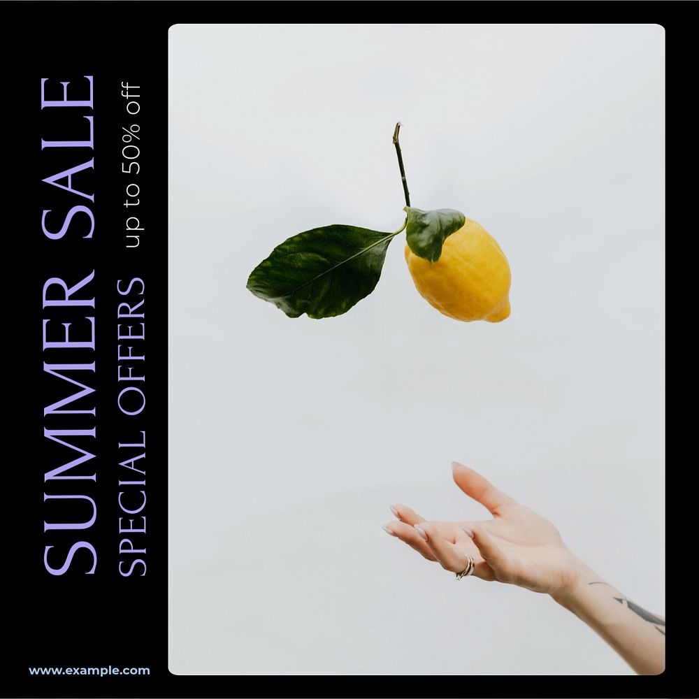 Summer sale Instagram post template, editable design