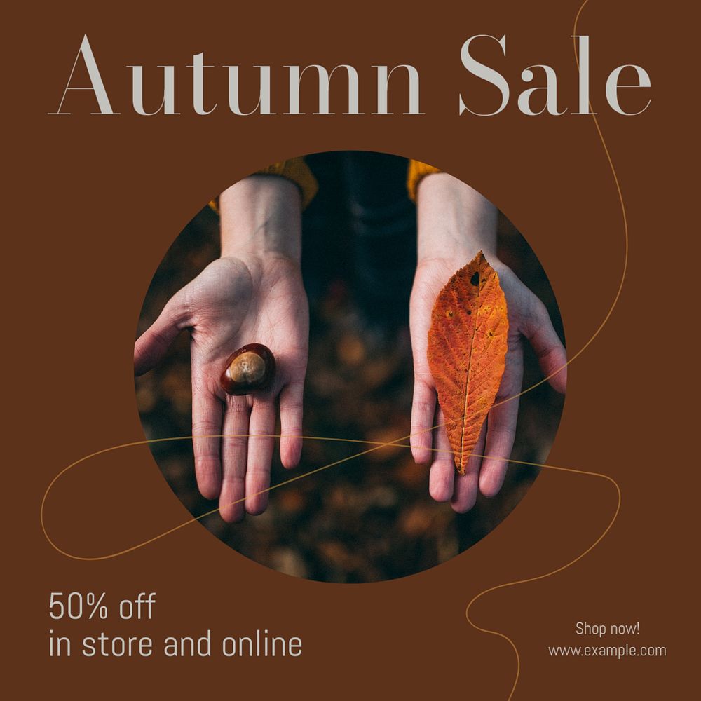 Autumn sale Instagram post template, editable design