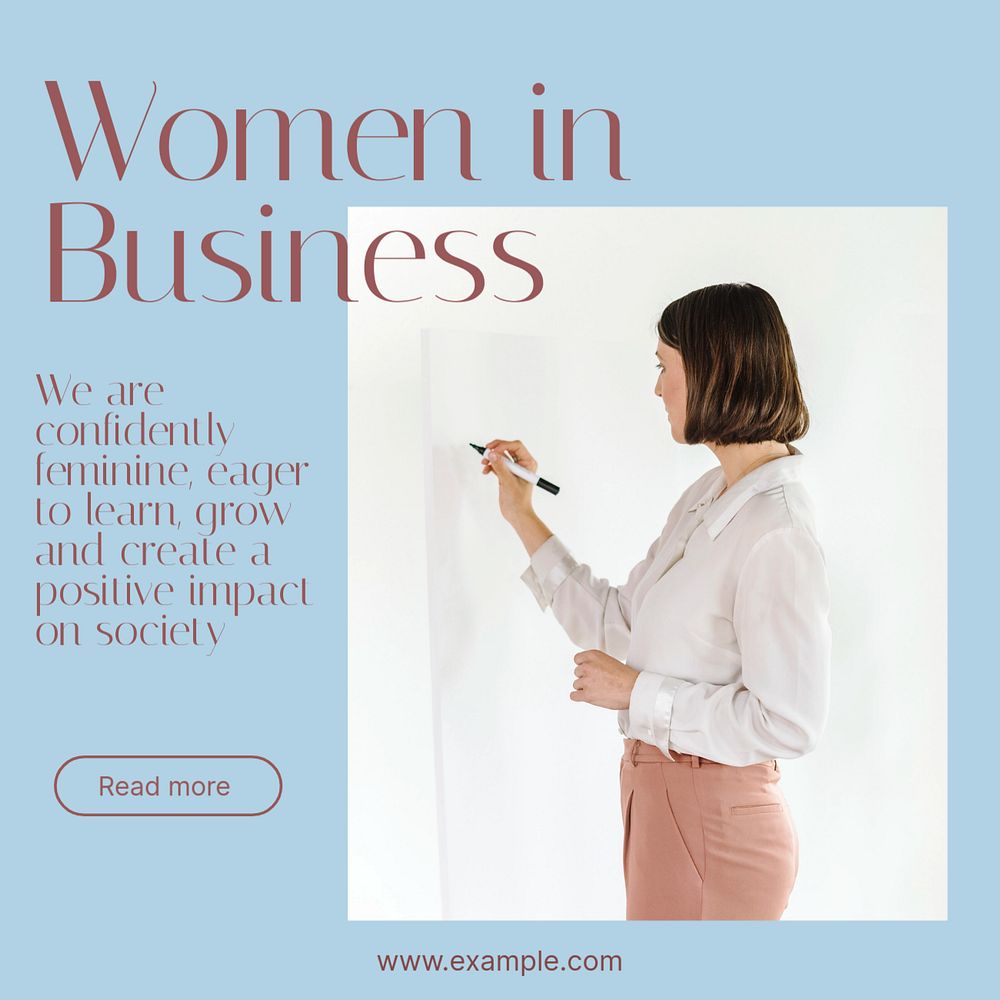 Businesswomen Instagram post template, editable design