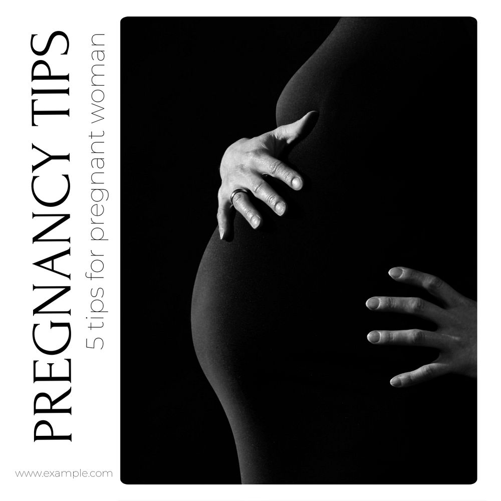 Pregnancy tips Instagram post template, editable design