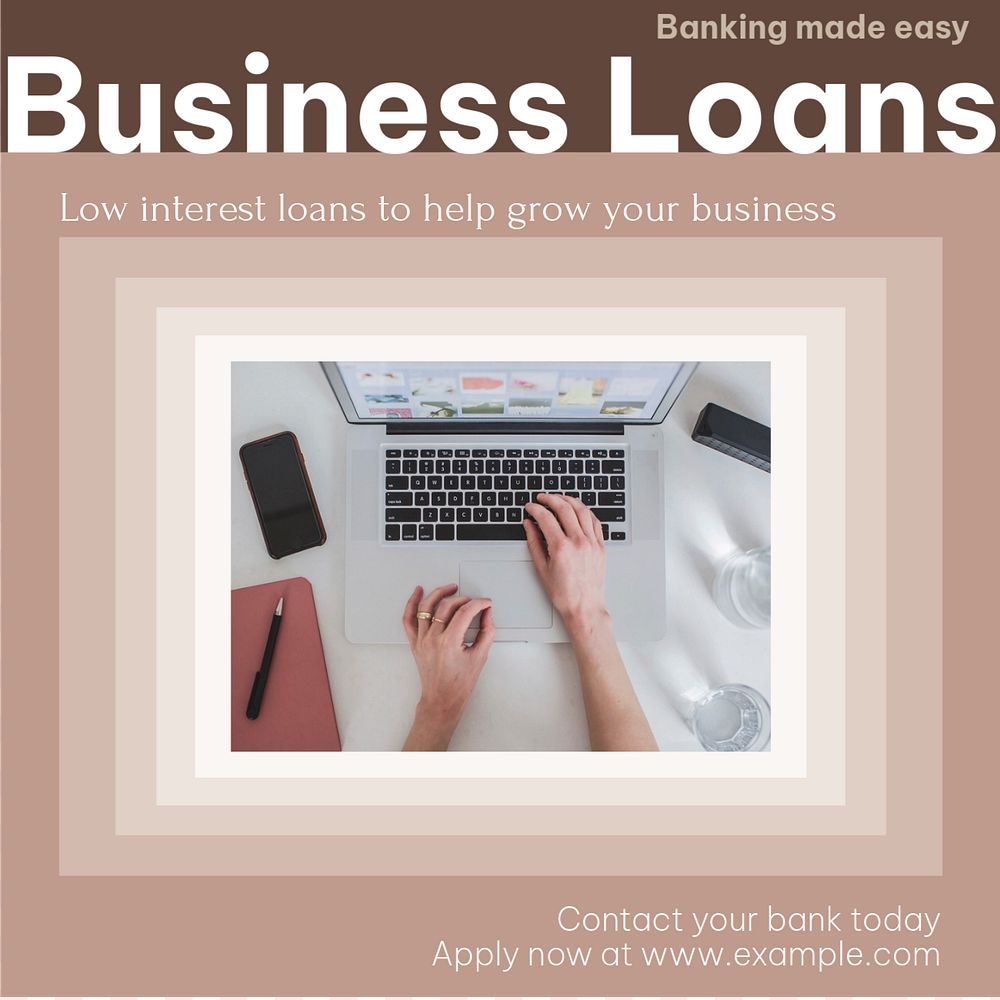 Business loans Instagram post template, editable design