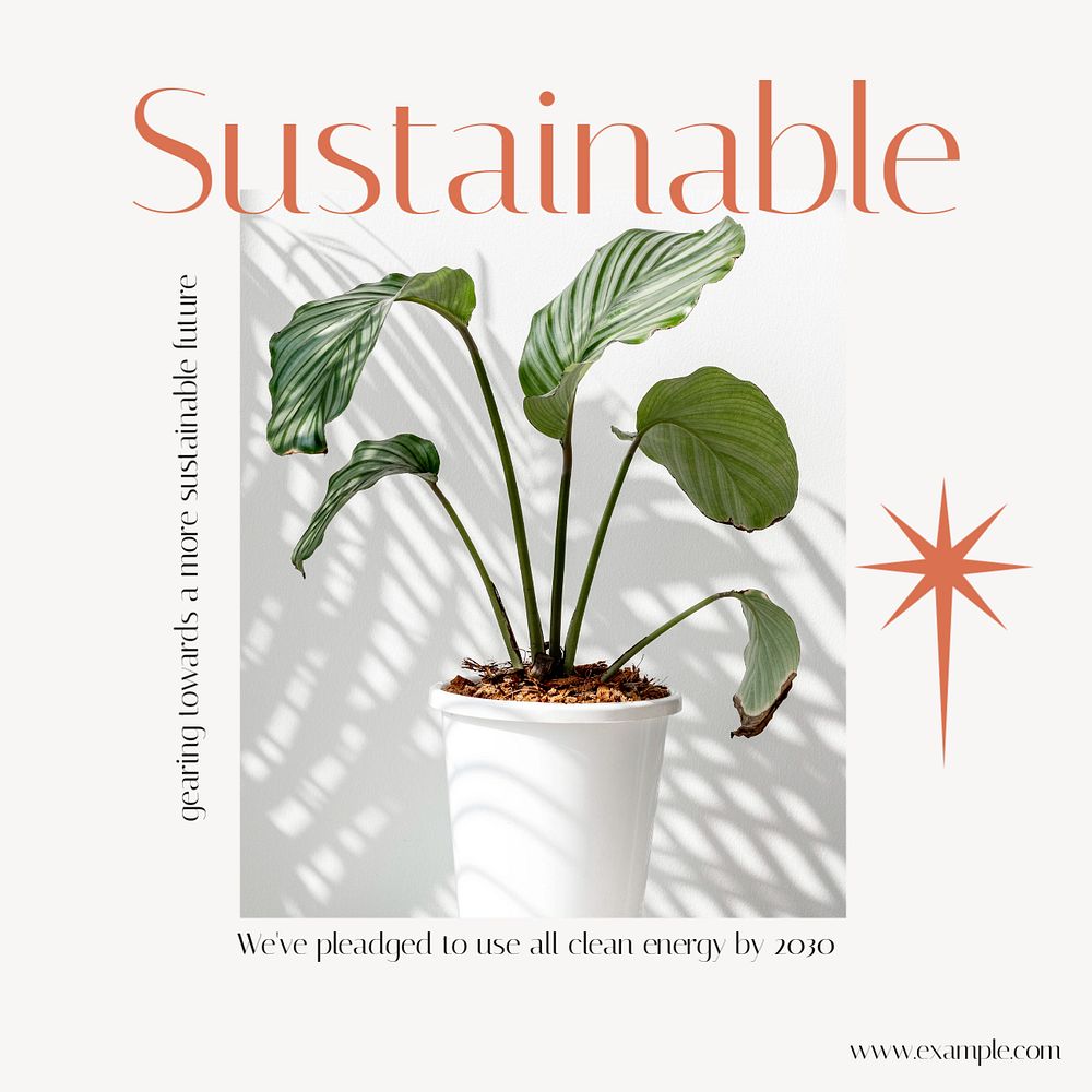 Sustainable future Instagram post template, editable design