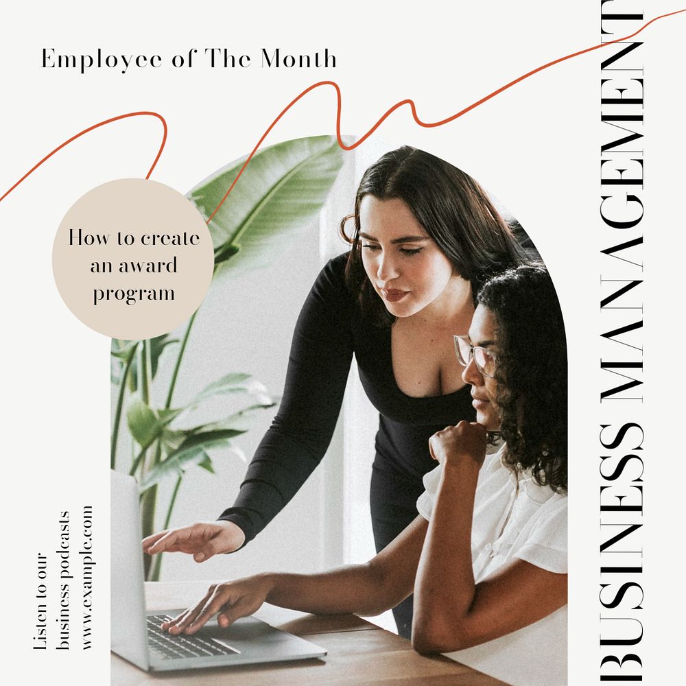 Monthly employee Instagram post template, editable design