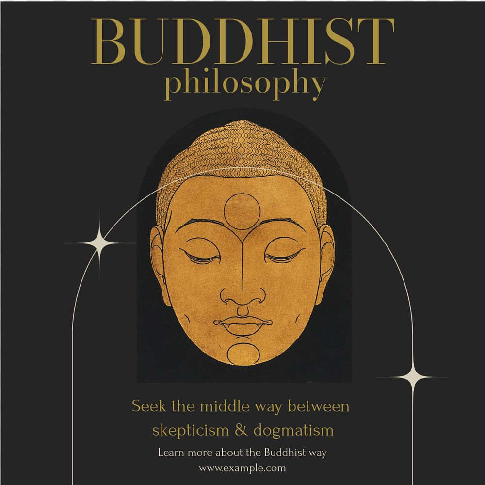 Buddha statue Instagram post template, editable design