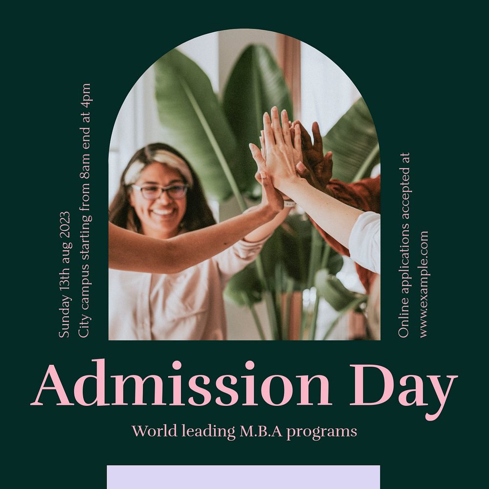 Admission day Instagram post template, editable design