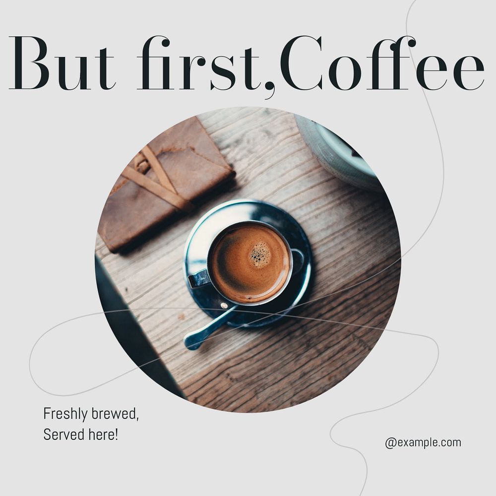 Coffee morning Instagram post template, editable design