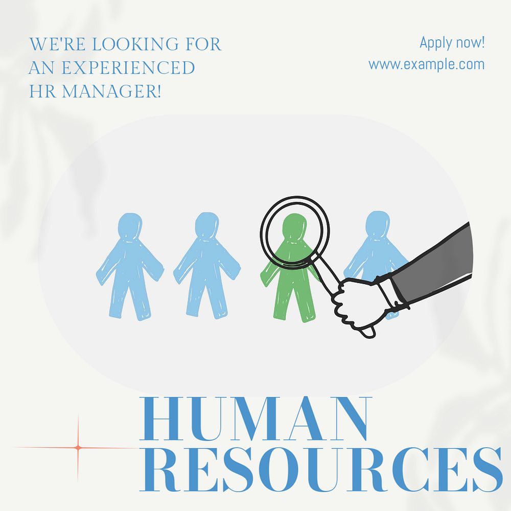 Human resources Instagram post template, editable design