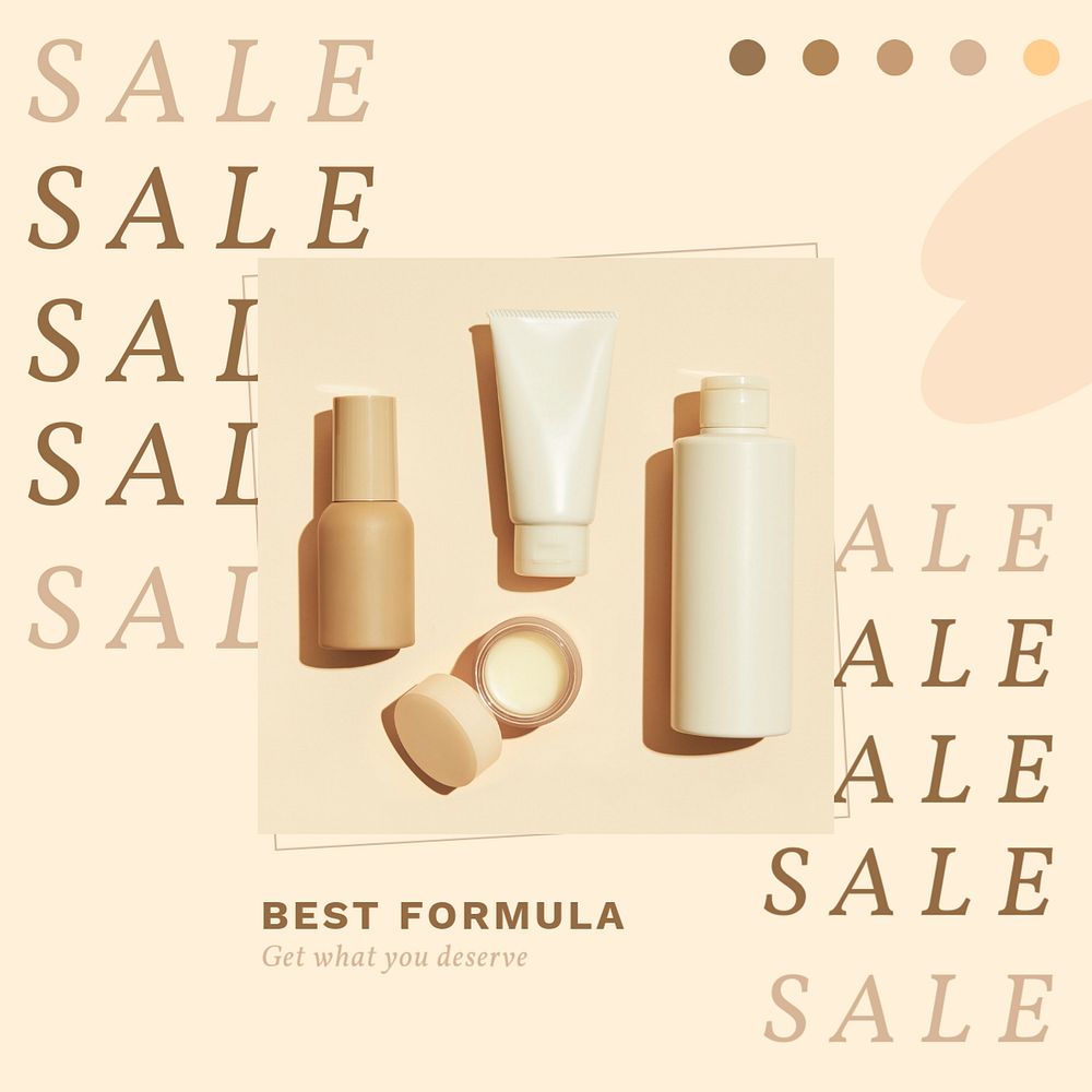 Cosmetic sale Instagram post template, editable design