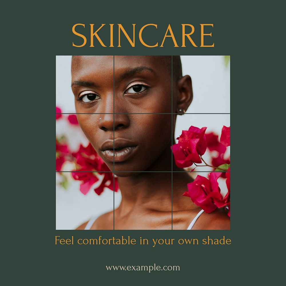 Skincare Instagram post template, editable design