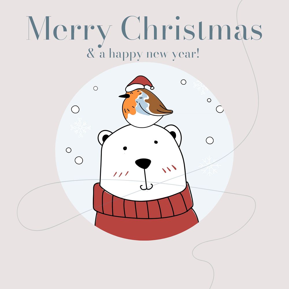 Christmas card Instagram post template, editable design