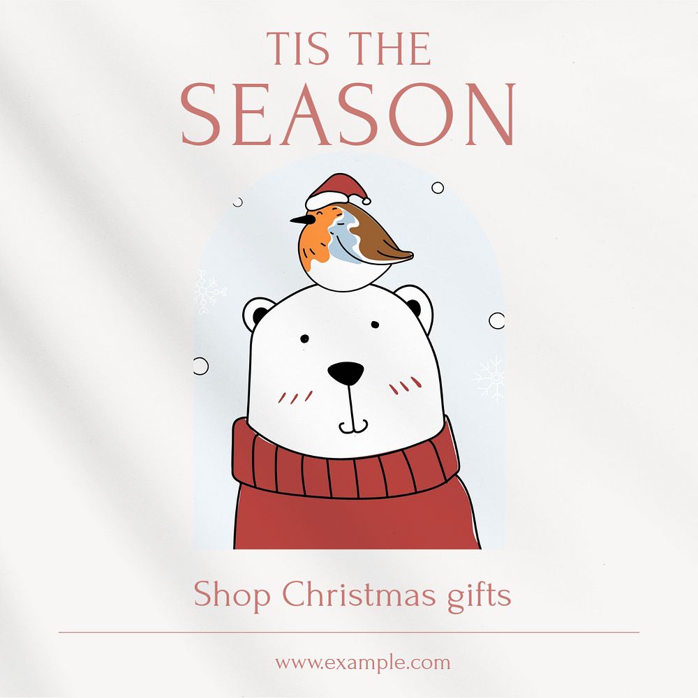 Tis the season Instagram post template, editable design