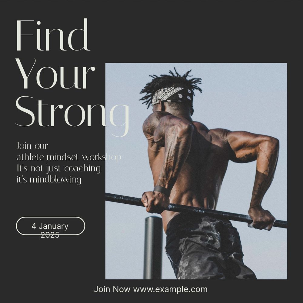 Find your strong Instagram post template, editable design