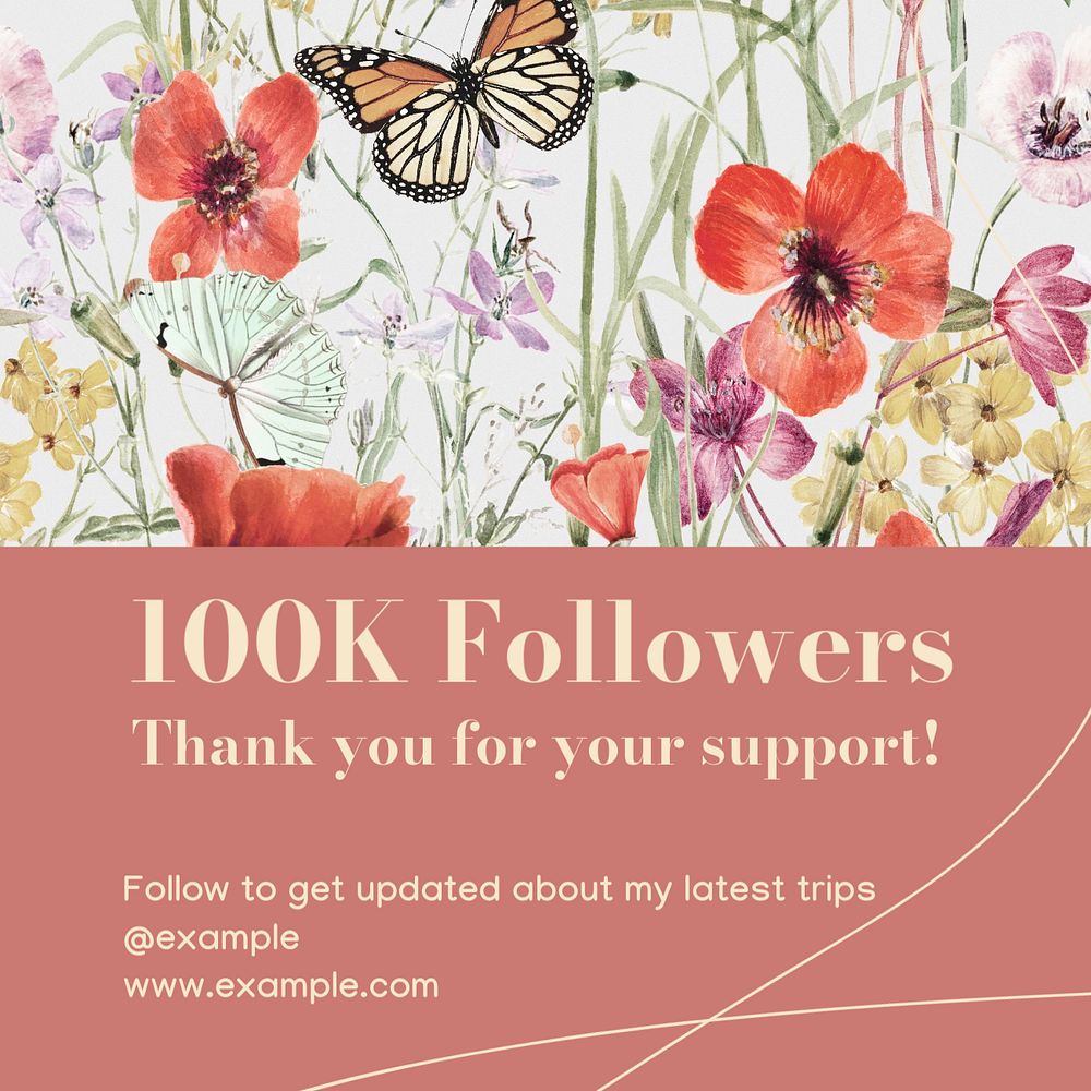 100k followers Instagram post template, editable design