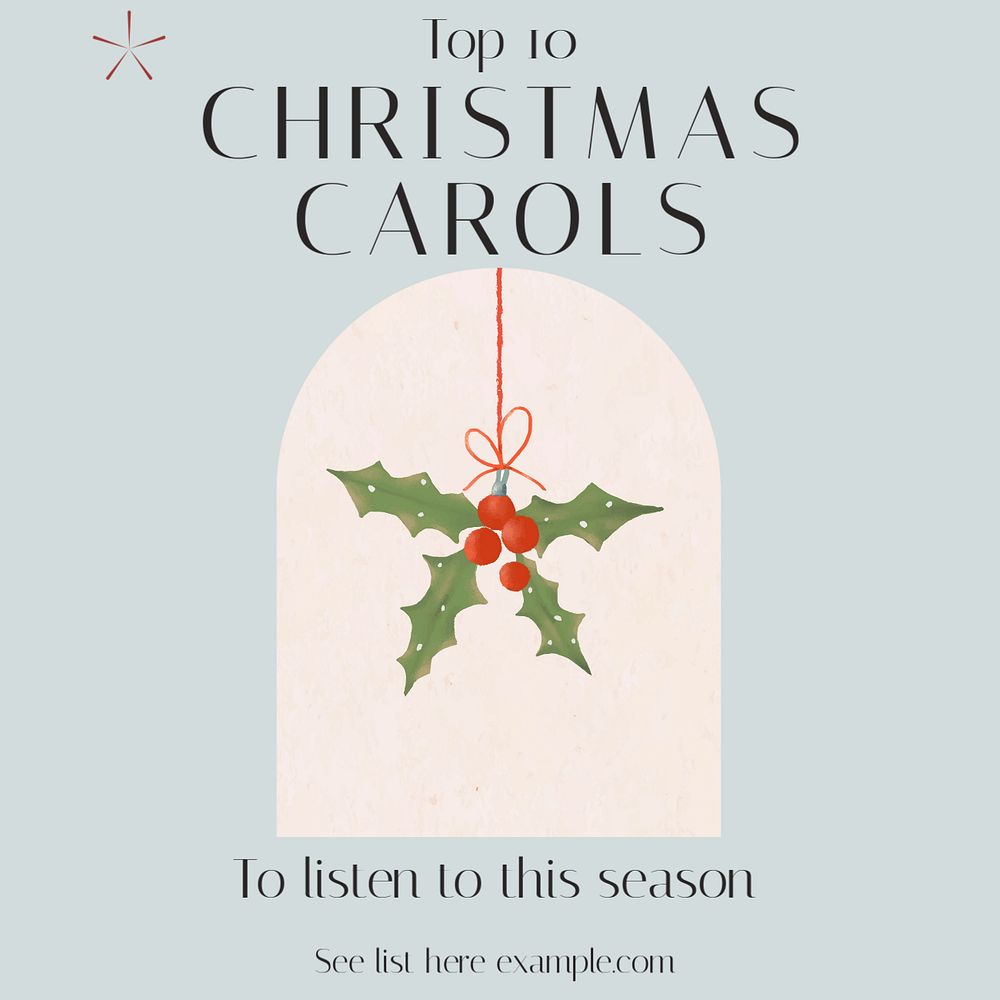 Christmas carols Instagram post template, editable design