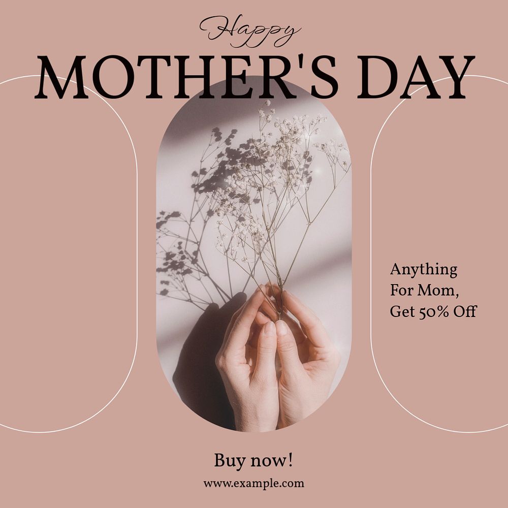 Mother's day sale Instagram post template, editable design