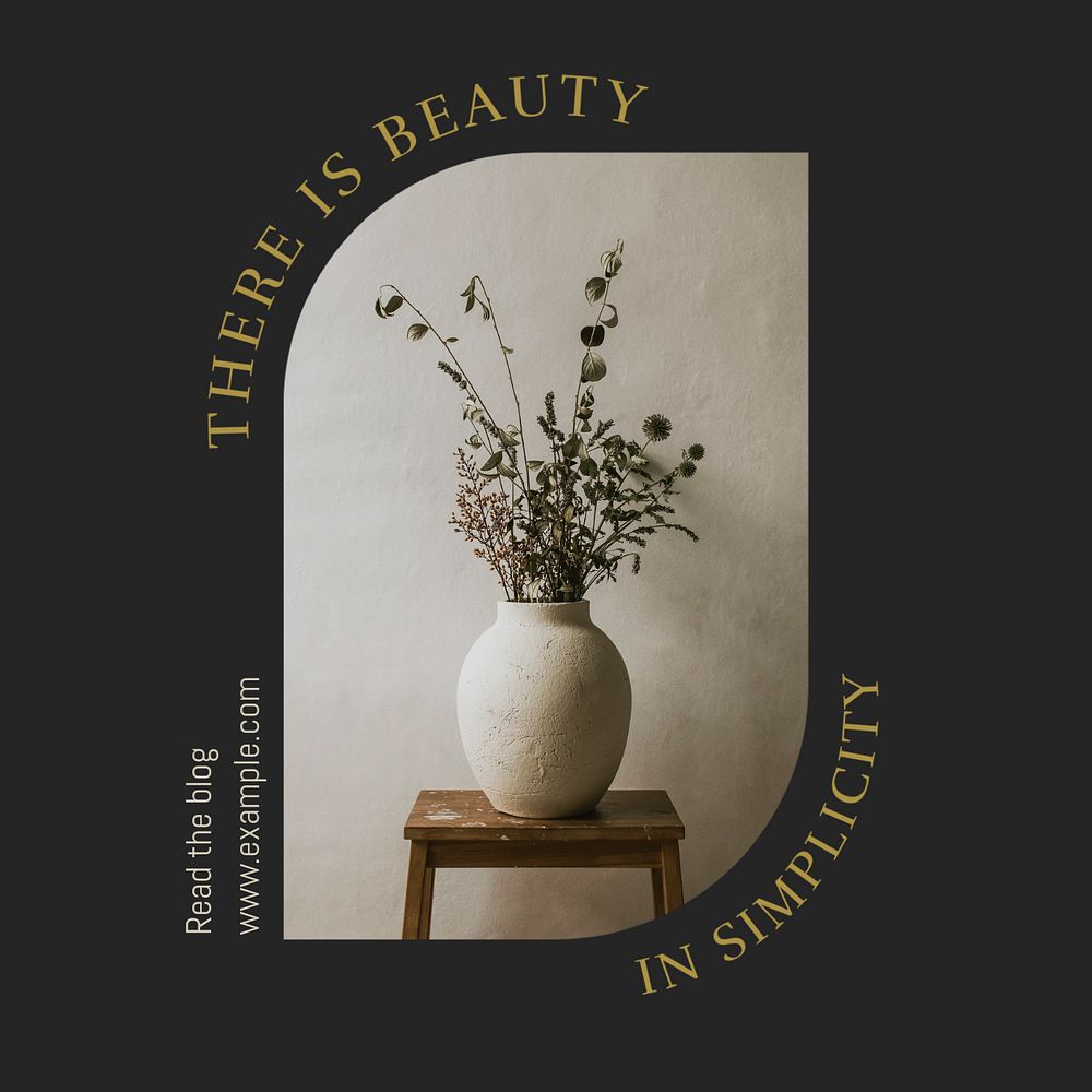 There is beauty in simplicity Instagram post template, editable design