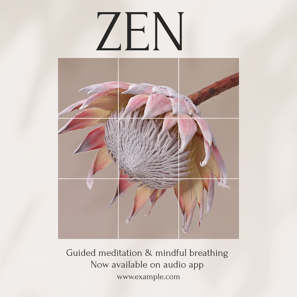 Zen meditation Instagram post template, editable design