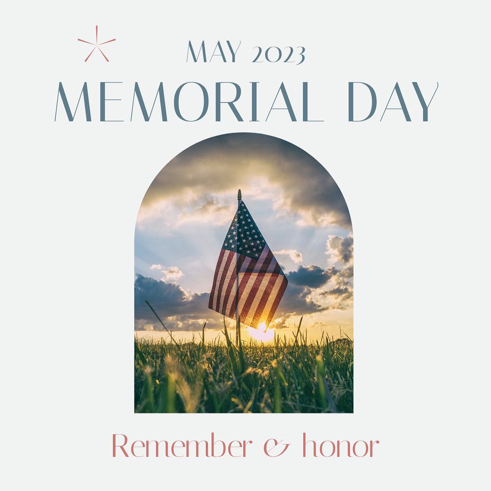 Memorial Day, USA Instagram post template, editable design