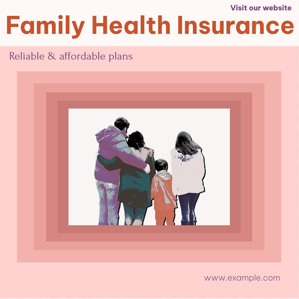 Family health insurance Instagram post template, editable design