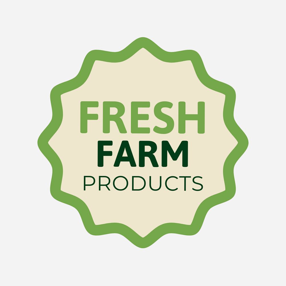 Fresh farm products logo template, food branding, editable design