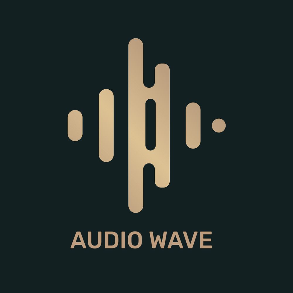 Audio wave logo editable design in gold