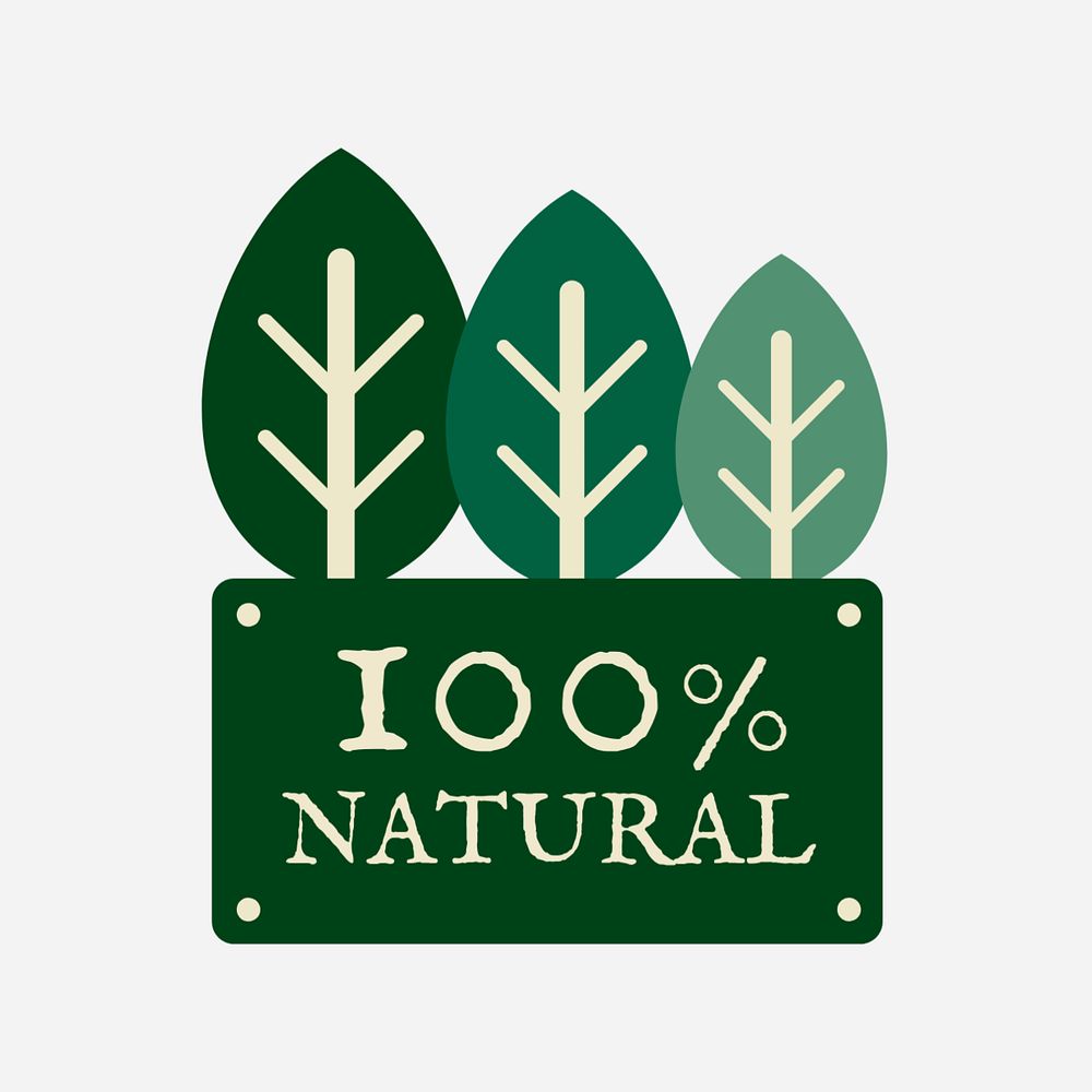 100% natural logo template, food branding, editable design