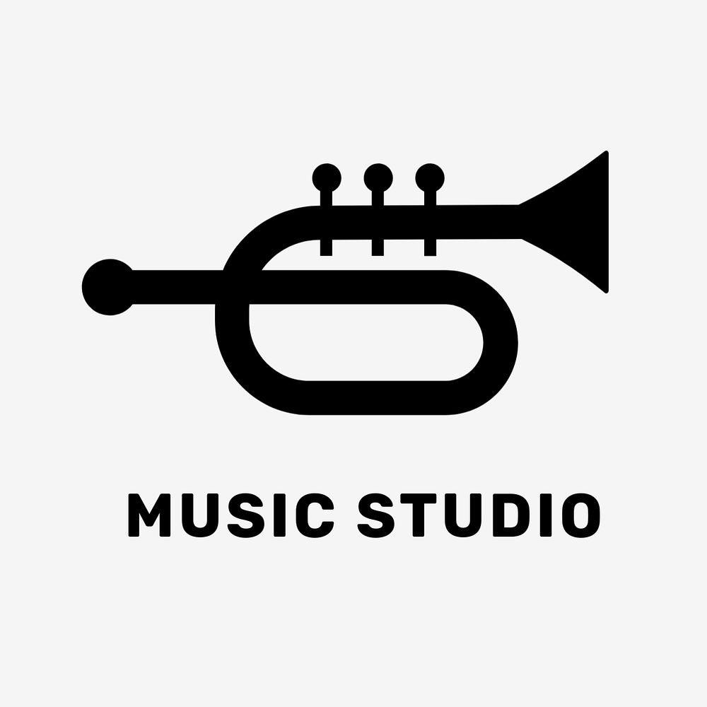 Editable trumpet flat logo design