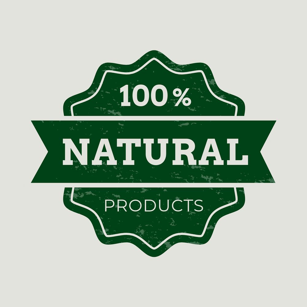 100% natural logo template, food branding, editable design