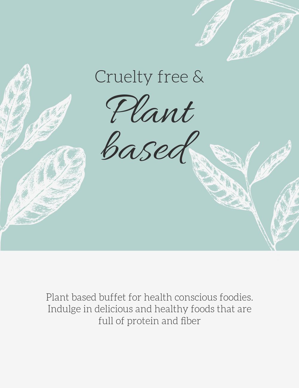 Plant based flyer template, food design, small business ad