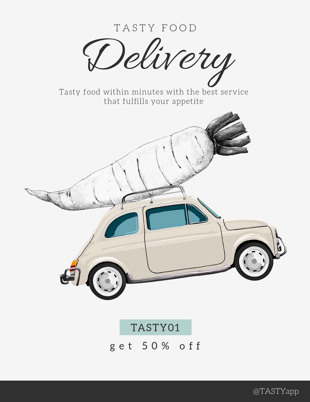 Delivery flyer template, food design, small business ad